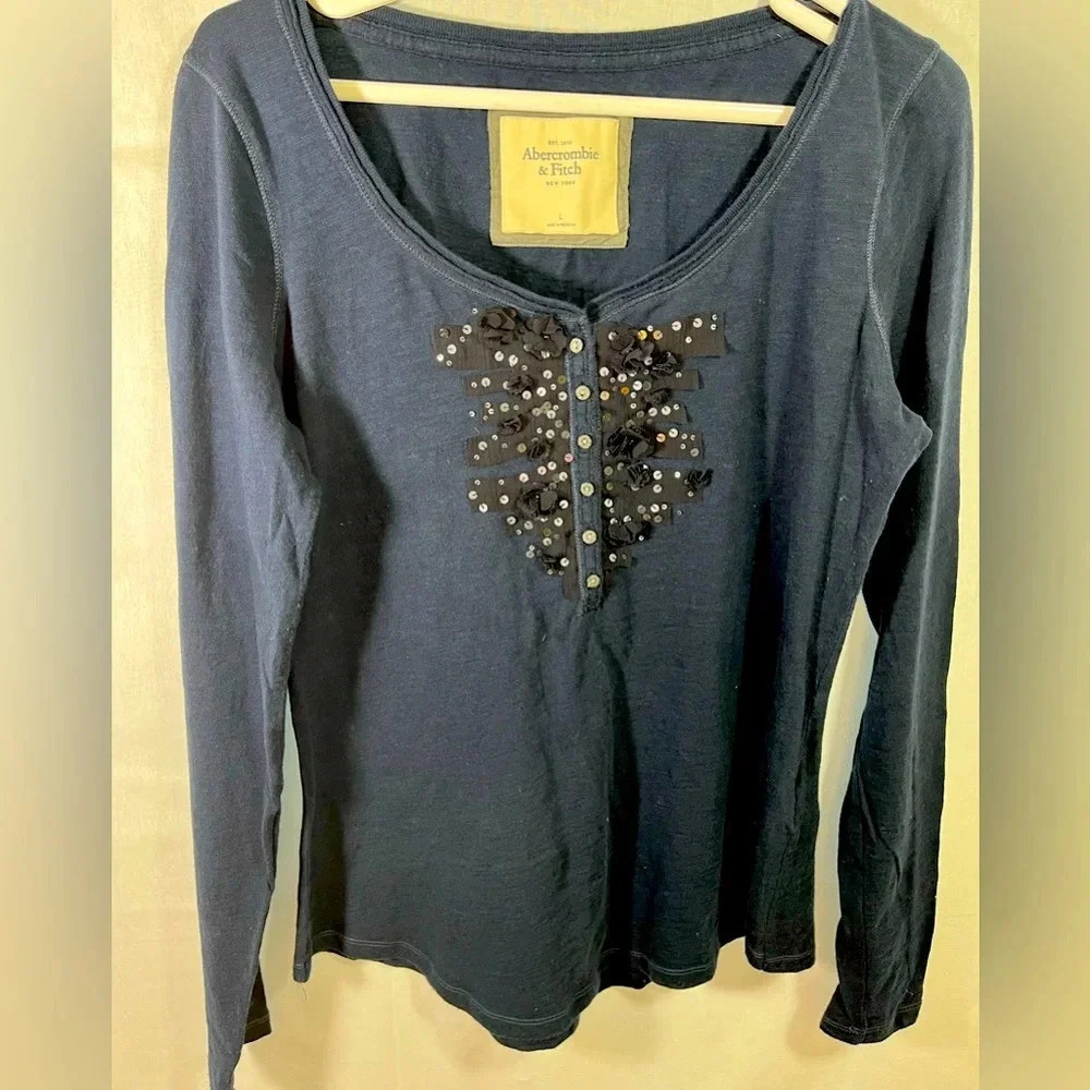 Abercrombie embellished long sleeve top